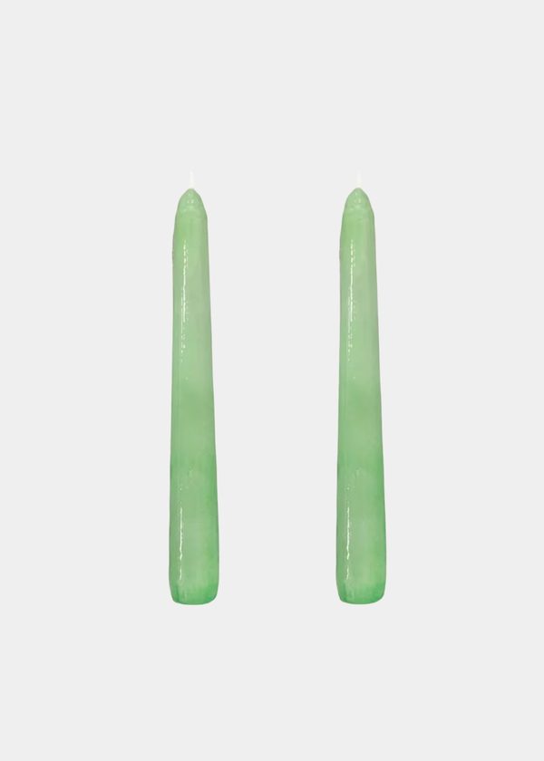 Dupla Vela Castiçal Cônica Verde Claro P