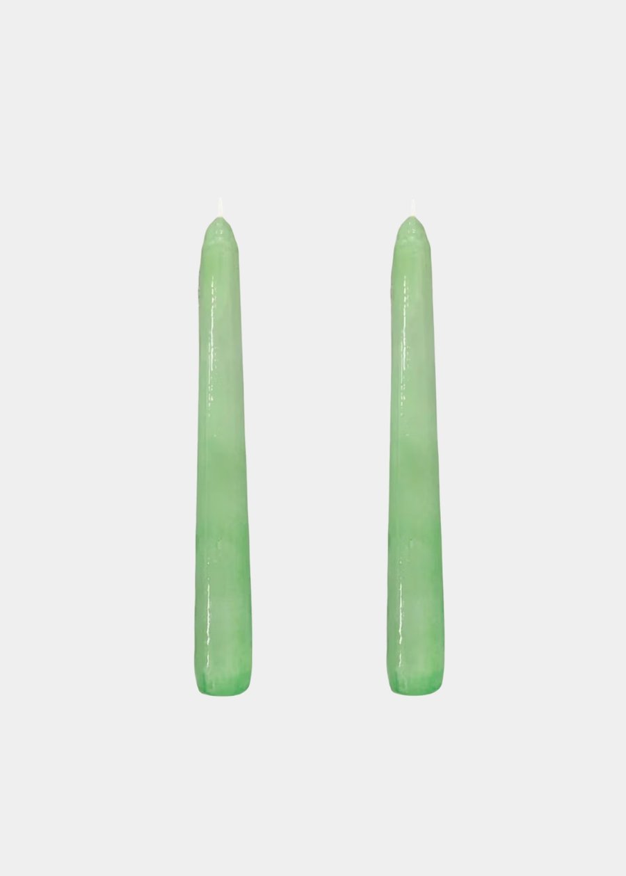 Dupla Vela Castiçal Cônica Verde Claro P