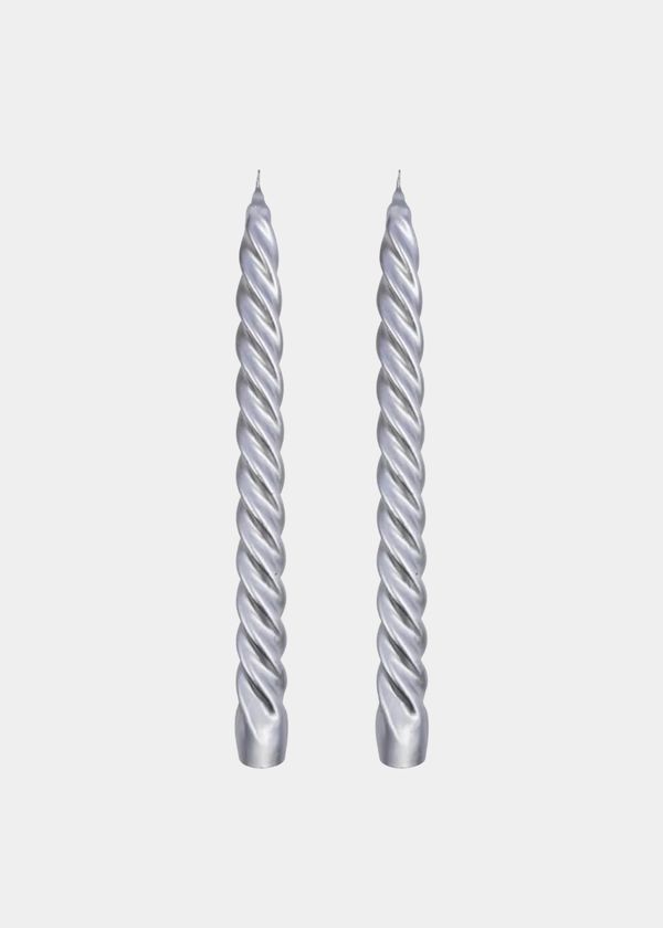 Dupla Vela Castiçal Twist Prata