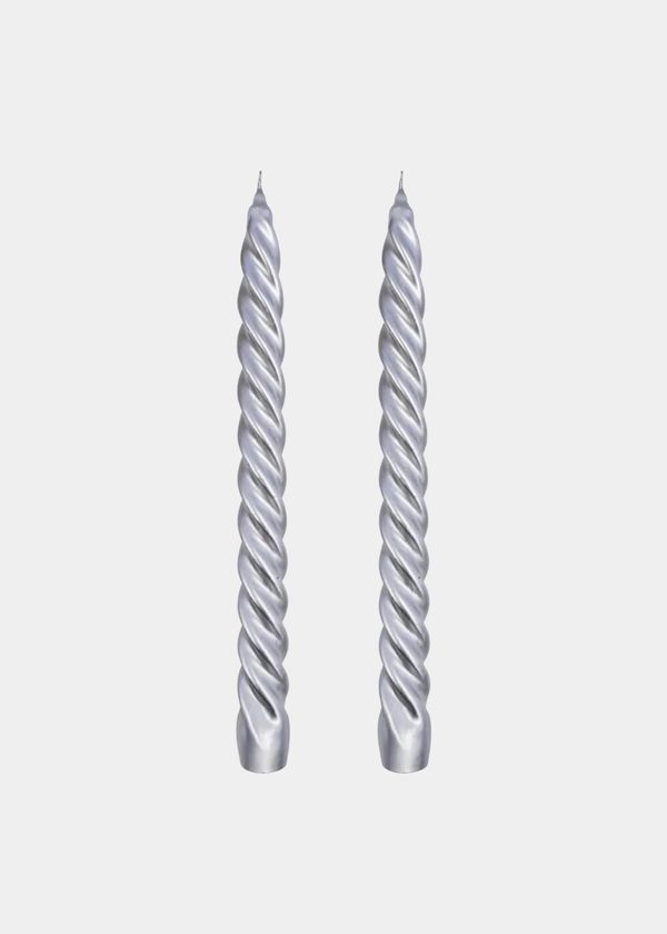 Dupla Vela Castiçal Twist Prata