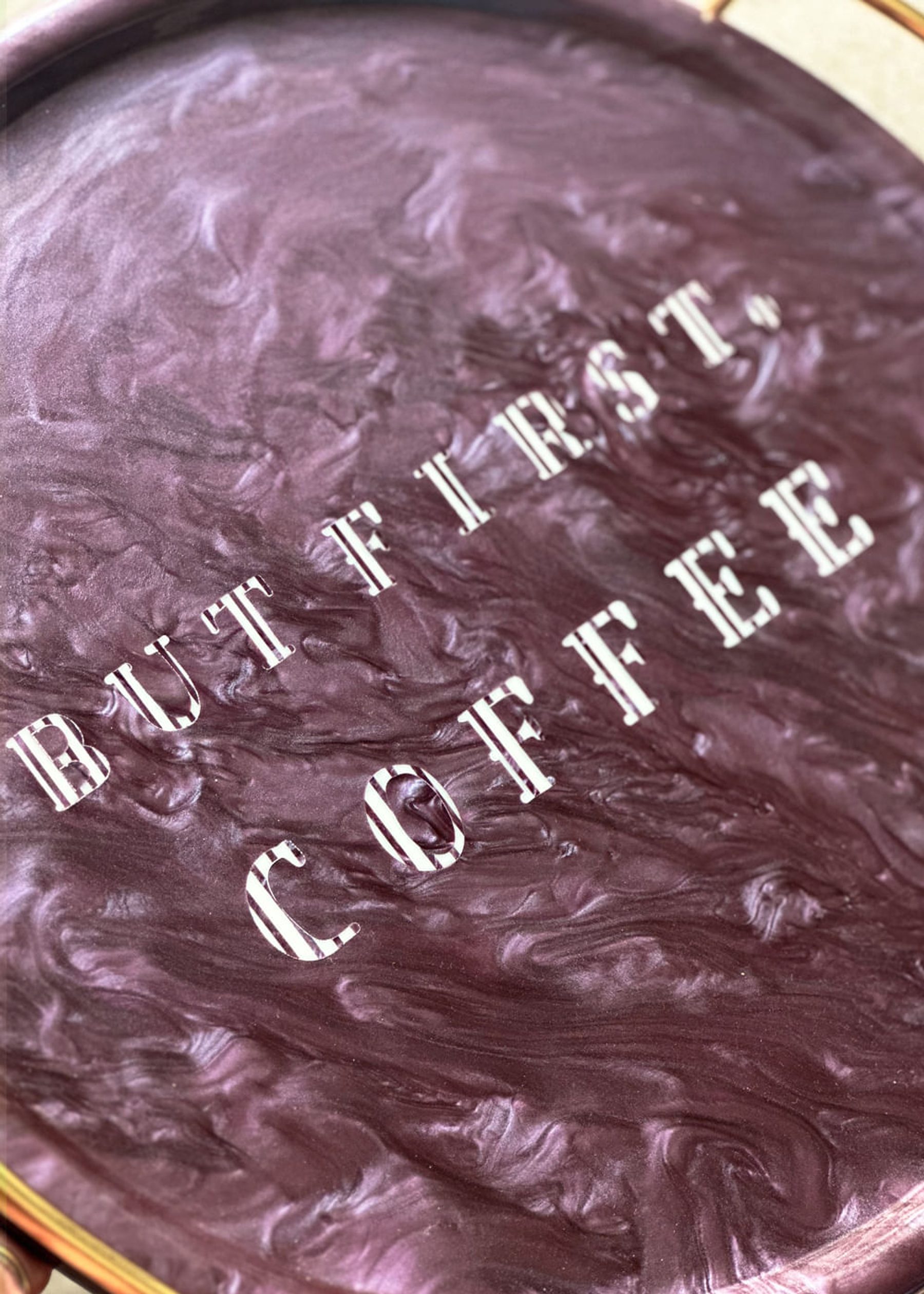 Bandeja De Acrílico "But First, Coffee" 2