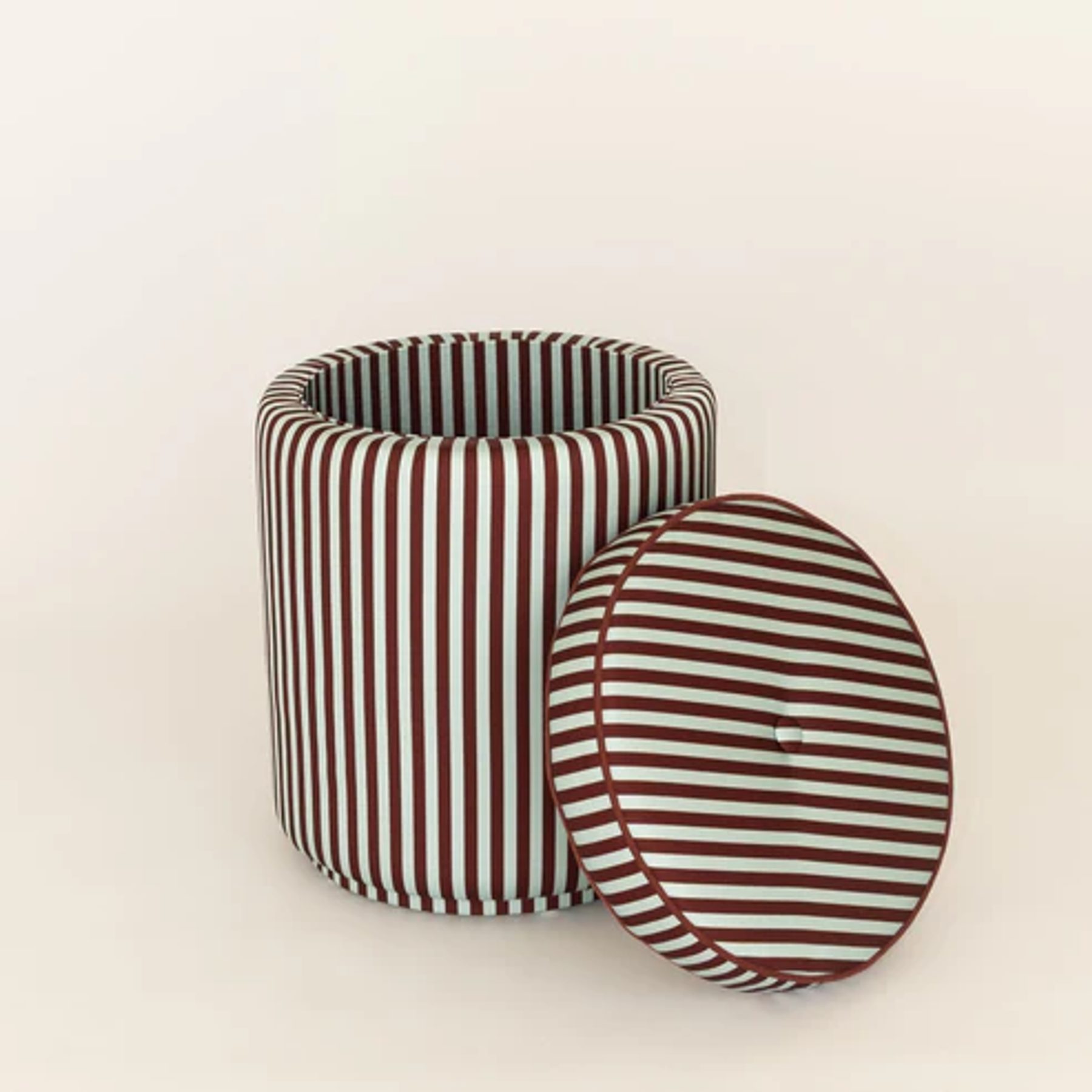 Puff Listrado Gelo & Café 2