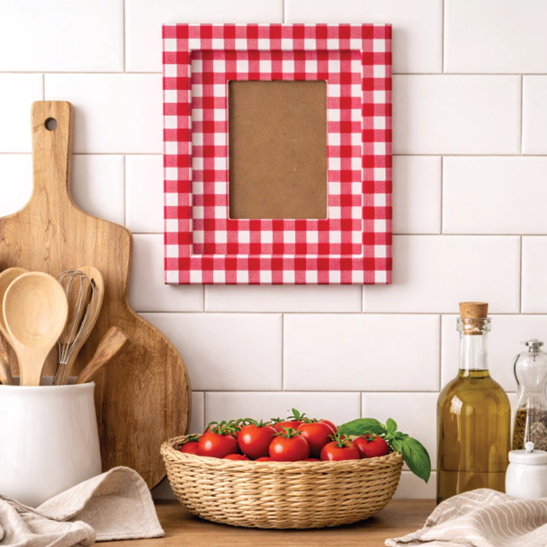 Quadro De Tecido Xadrez Vermelho 2