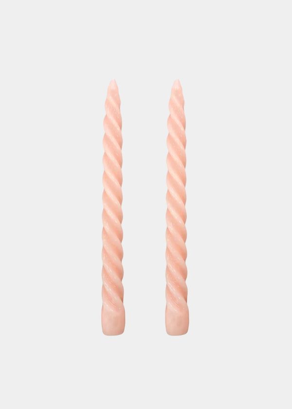 Dupla Vela Castiçal Twist Rosa