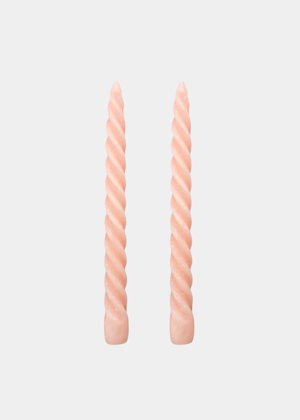 Dupla Vela Castiçal Twist Rosa