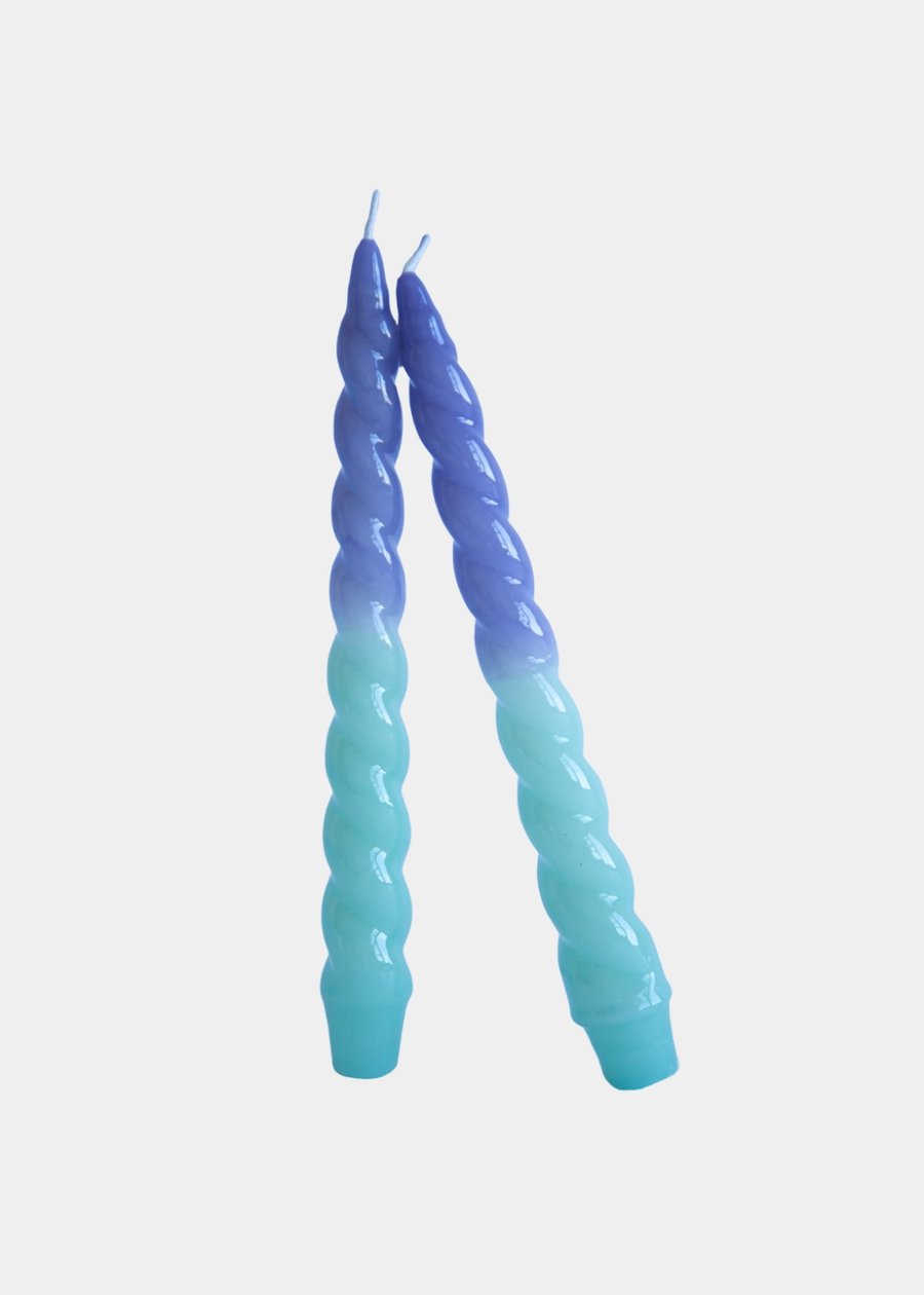 Dupla de Vela Castiçal Duex Lilás E Verde