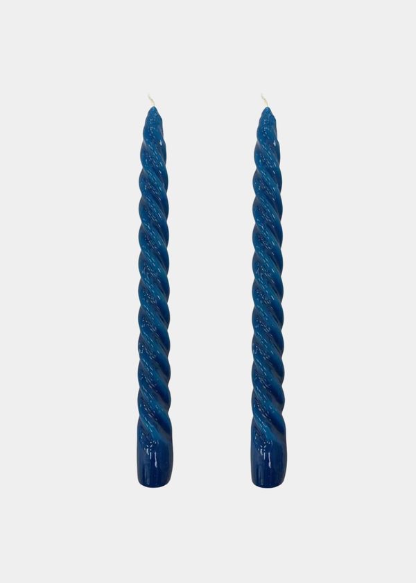 Dupla Vela Castiçal Twist Azul Marinho