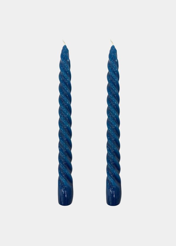 Dupla Vela Castiçal Twist Azul Marinho