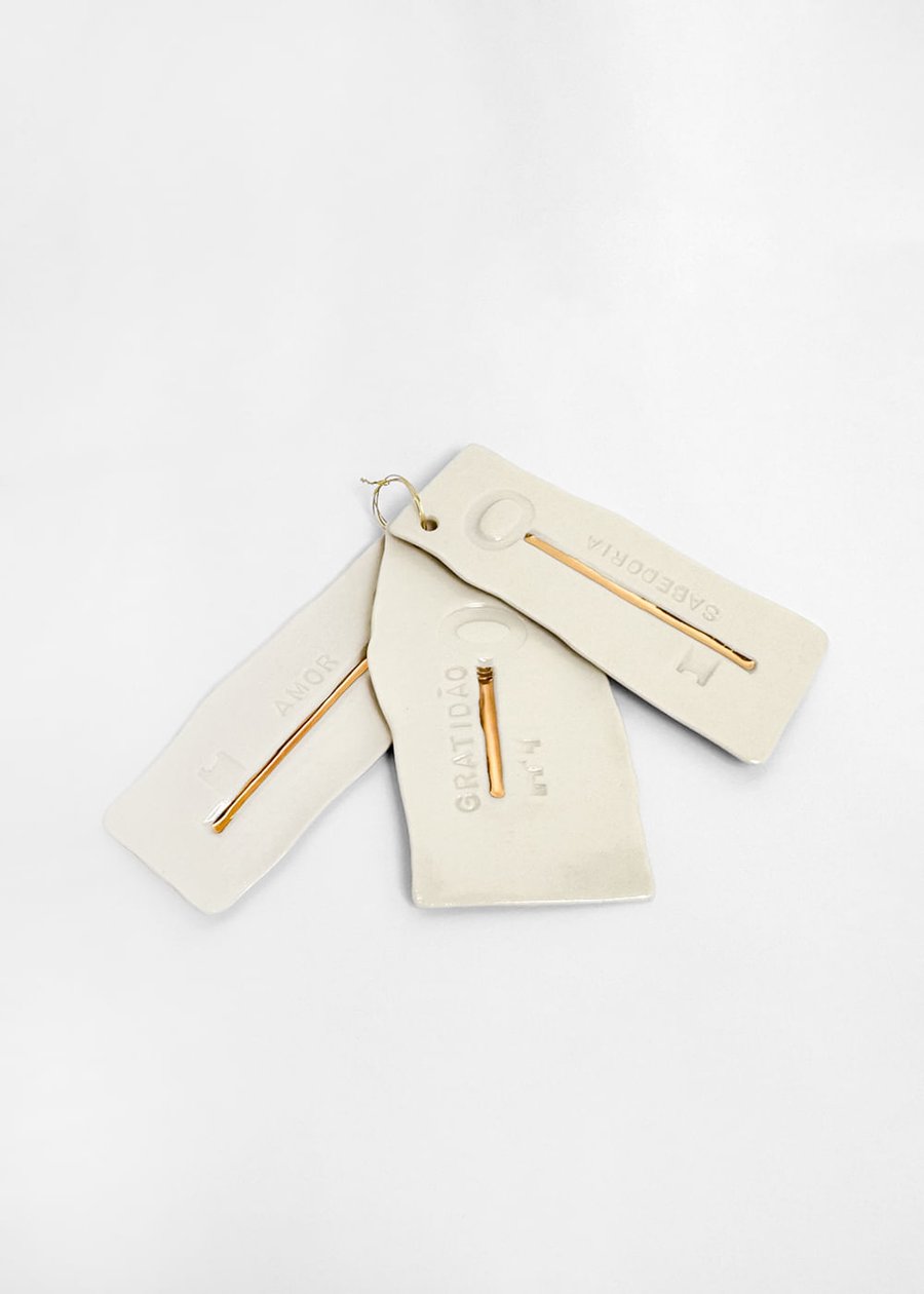 Trio De Chaves Com Ouro - Amor, Gratidão e Sabedoria