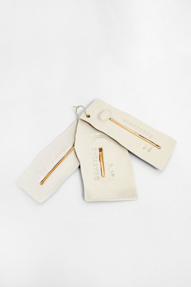 Trio De Chaves Com Ouro - Amor, Gratidão e Sabedoria