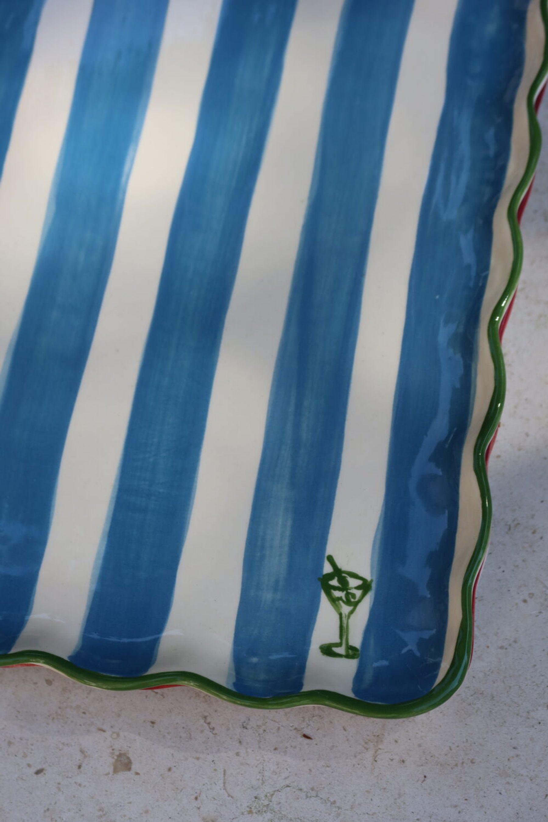 Travessa Stripes Turquesa & Verde 3