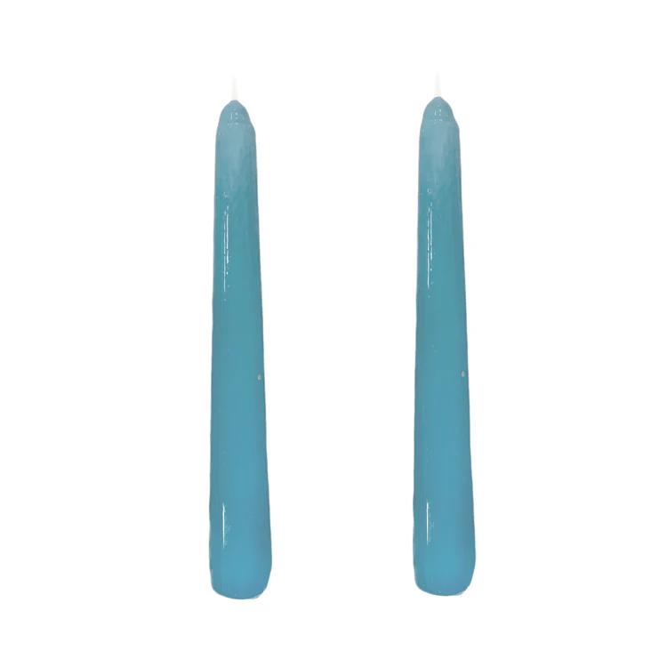 Dupla Vela Castiçal Cônica Azul Claro P