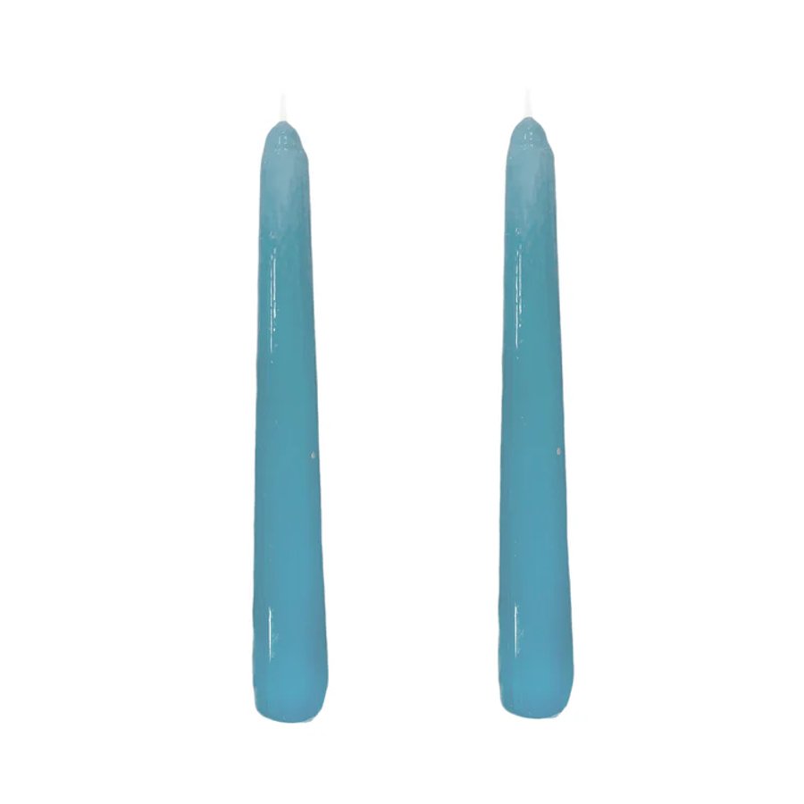 Dupla Vela Castiçal Cônica Azul Claro P