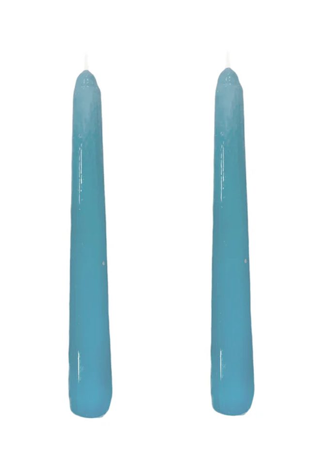 Dupla Vela Castiçal Cônica Azul Claro P