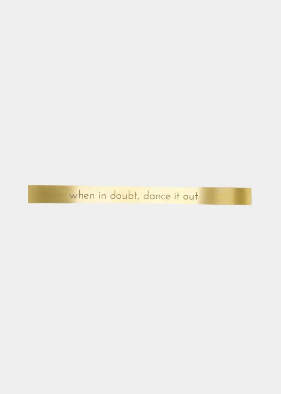 Placa Em Latão "When In Doubt, Dance It Out"
