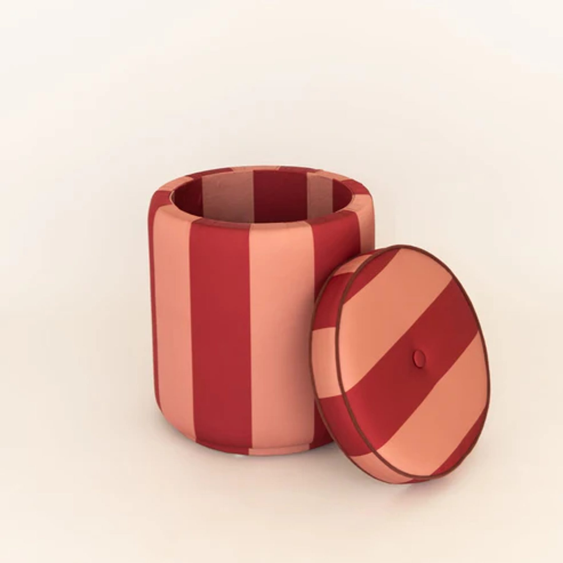 Puff Listra Grossa Rosa Vintage & Vinho Tinto 2