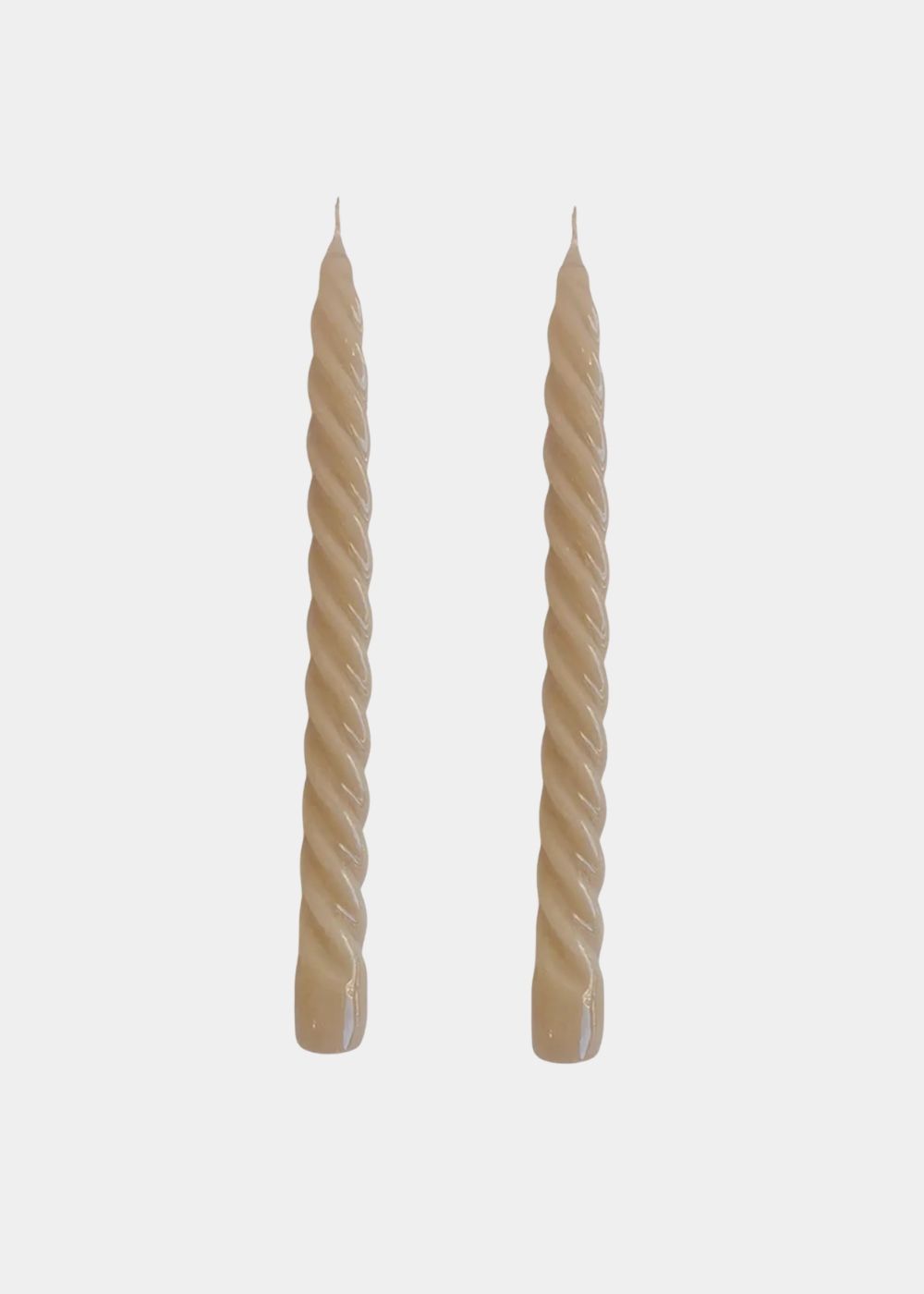 Dupla Vela Castiçal Twist Bege