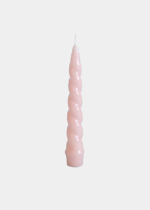Vela Castiçal Espiral Verniz Rose