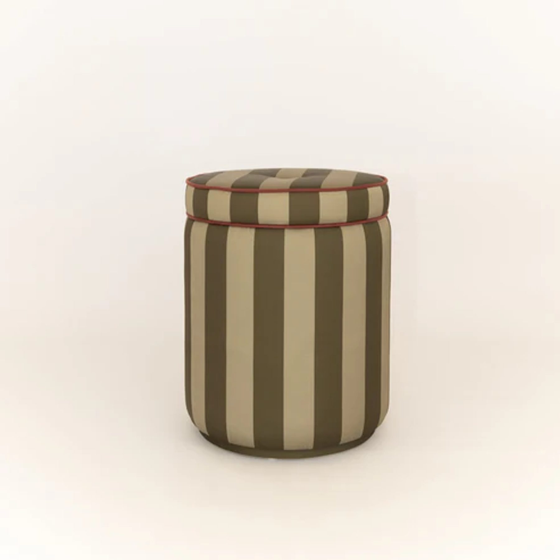 Puff Baú Listrado Sálvia & Militar 3