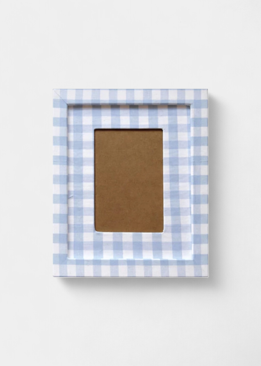 Quadro De Tecido Xadrez Azul