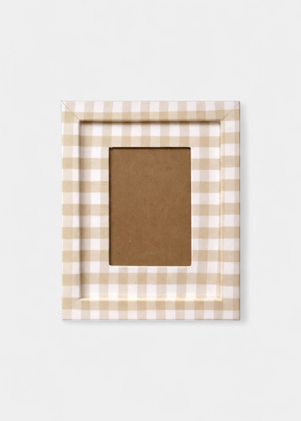 Quadro De Tecido Xadrez Bege