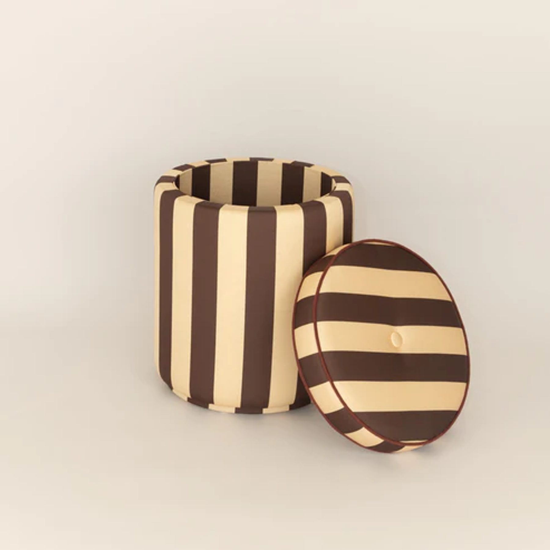 Puff Listra Grossa Champanhe & Cacau 2