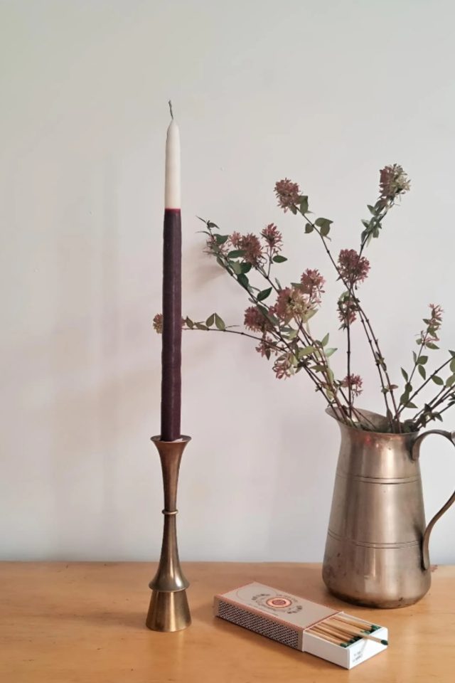 Par De Velas Rainhas Bicolor Bordeaux