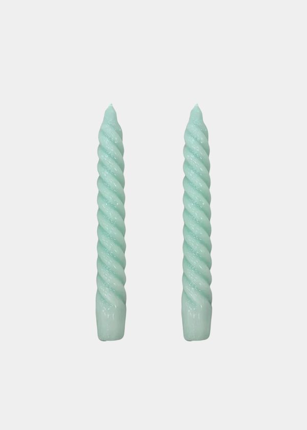 Vela Castiçal Twist Bold Verde Àgua