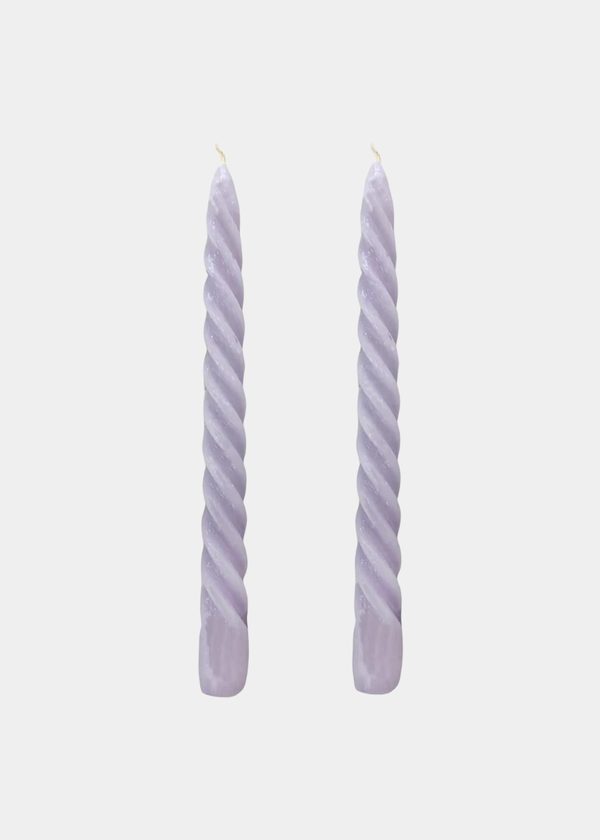 Dupla Vela Castiçal Twist Lilás