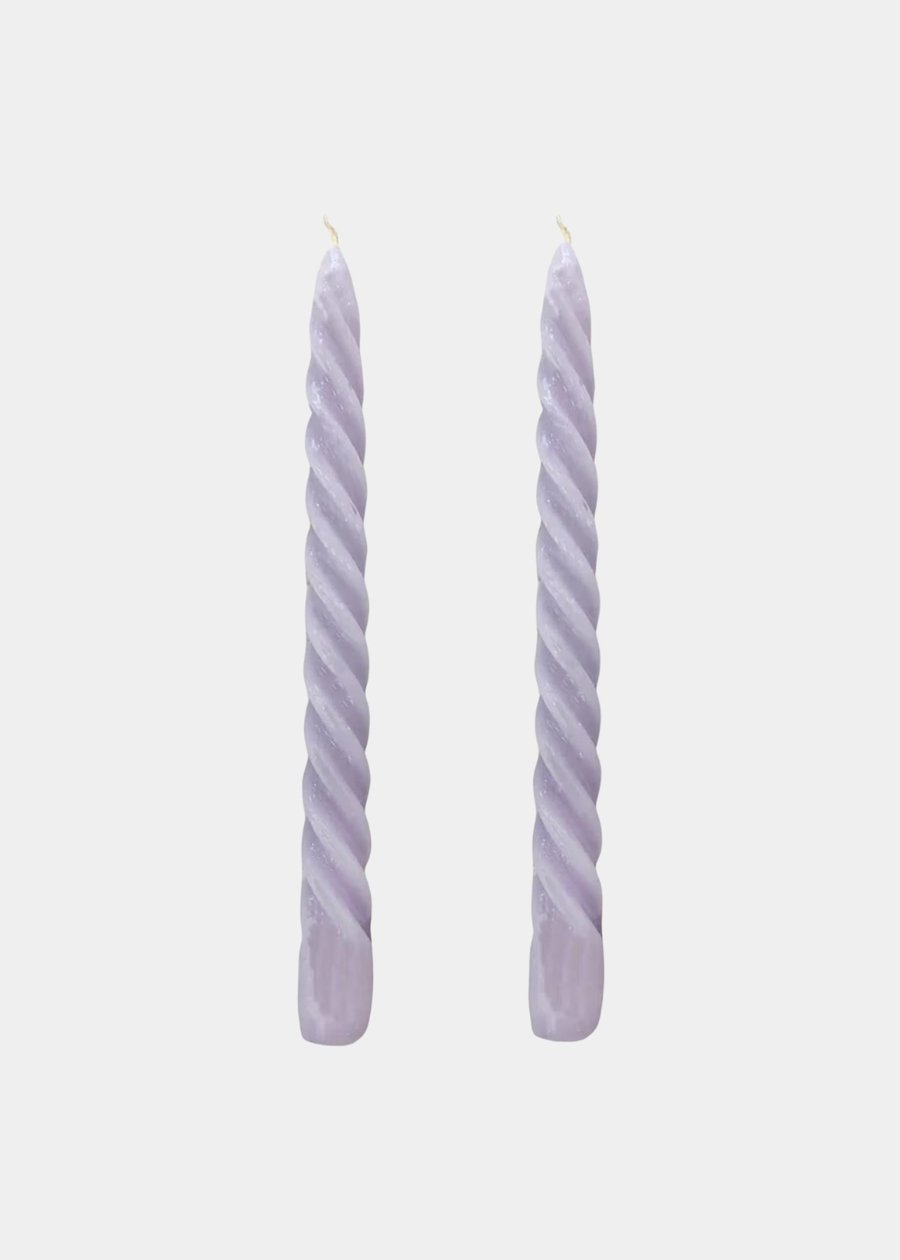 Dupla Vela Castiçal Twist Lilás