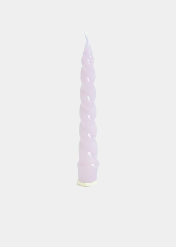 Vela Castiçal Espiral Verniz Lavanda