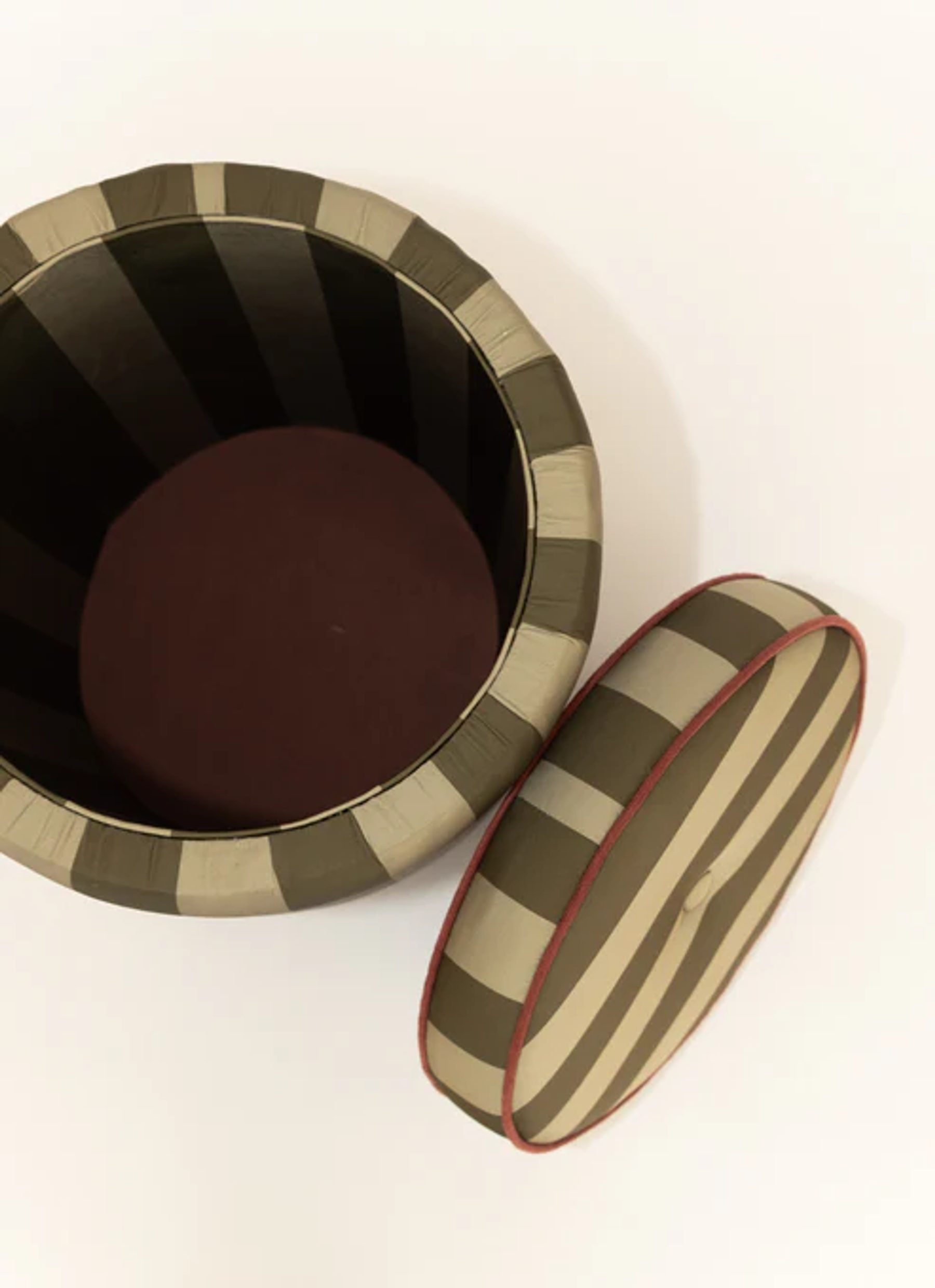 Puff Baú Listrado Sálvia & Militar 4