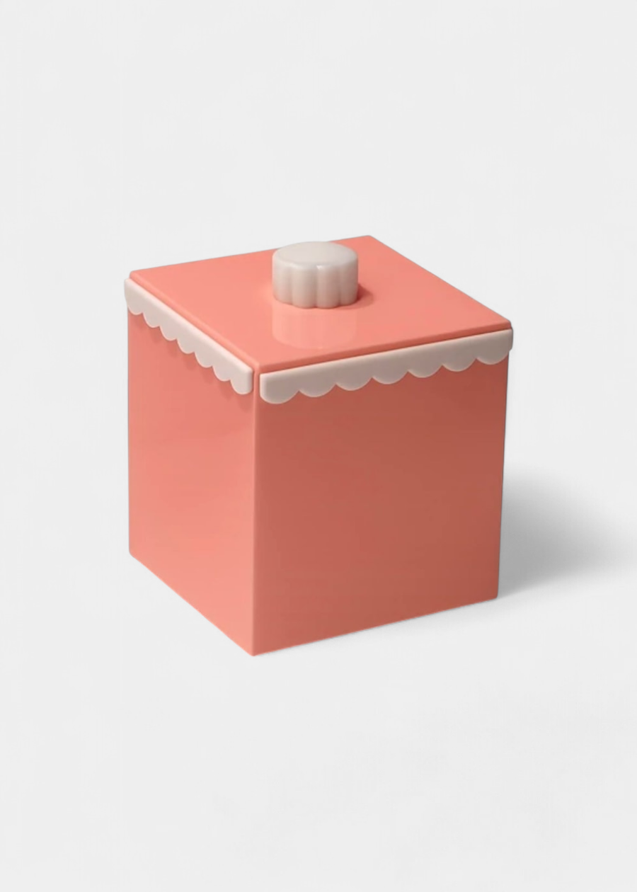 Pote Ondas Rosa Pêssego Com Tampa