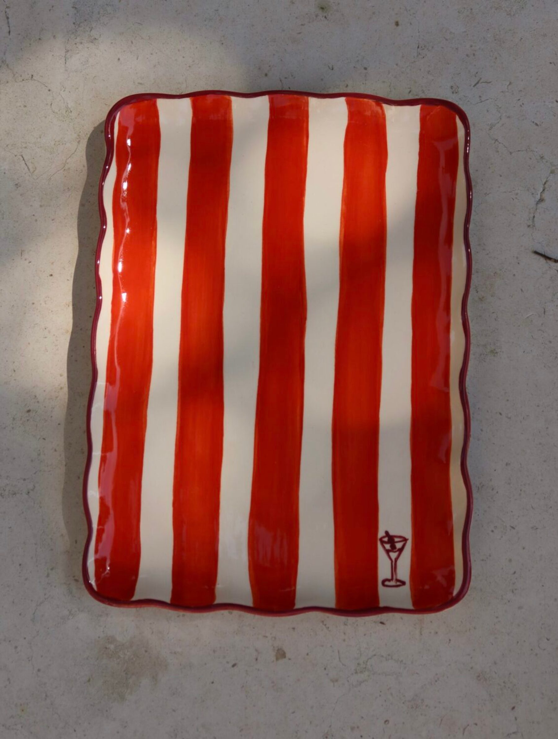 Travessa Stripes Laranja & Bordô 2