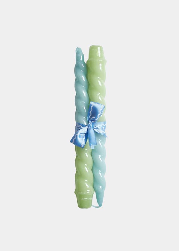 Dupla de Vela Castiçal Duex Azul E Verde