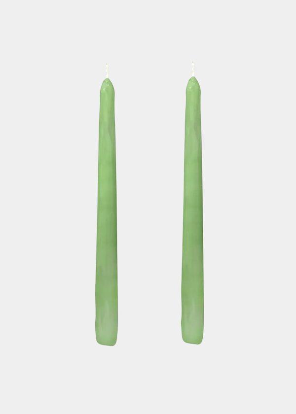 Dupla Vela Castiçal Cônica Verde Claro G