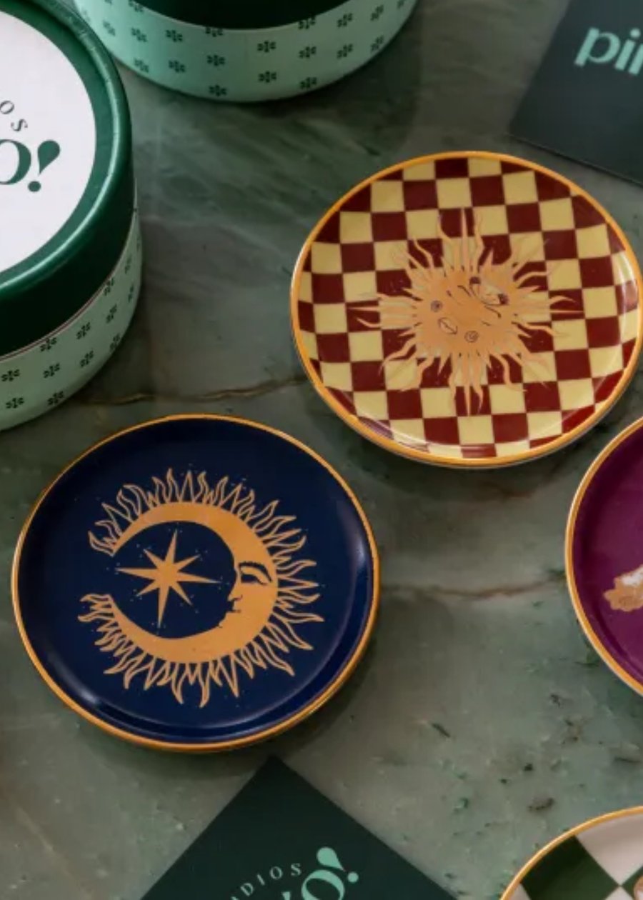 Dupla Pratos De Porcelana Sol & Lua