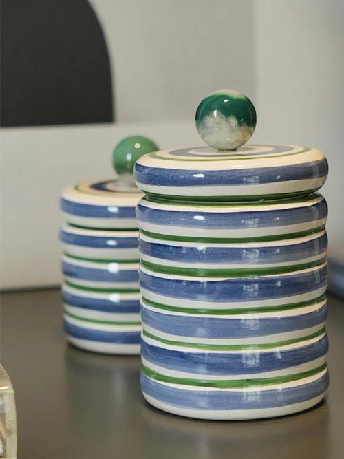 Pote Cerãmica Agata Azul M