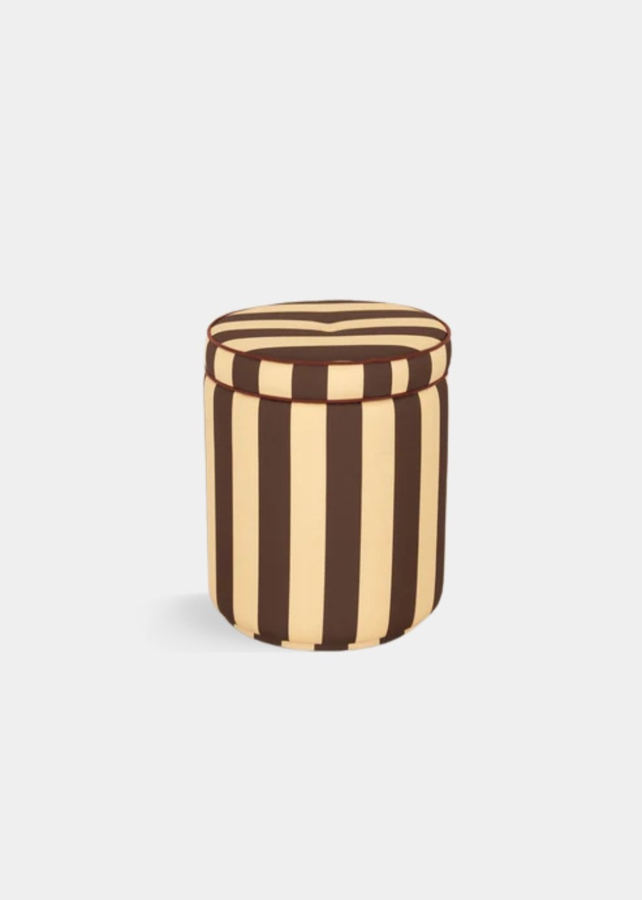 Puff Listra Grossa Champanhe & Cacau