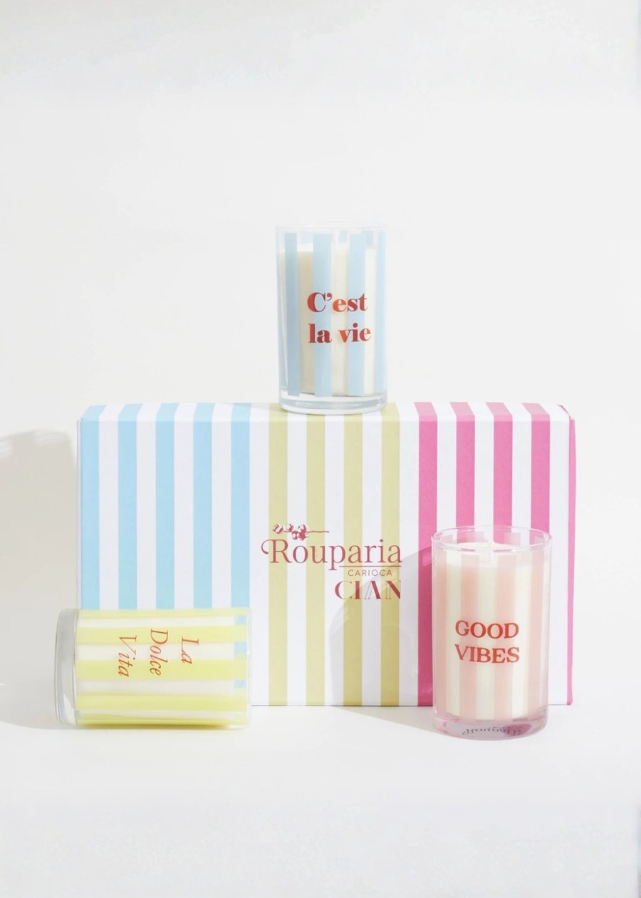 Caixa 3 Velas Desejo - Collab Rouparia Carioca