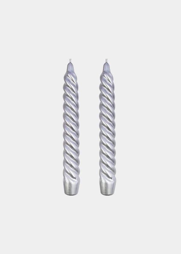 Vela Castiçal Twist Bold Prata