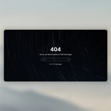 minimal 404 page design