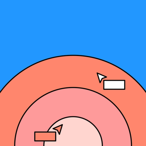 top of a bullseye diagram with two hovering mouse cursors