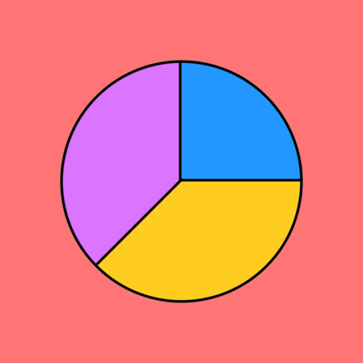 colorful pie chart on a red background