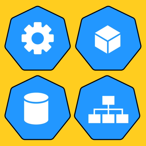 components of a kubernetes template with developer icons