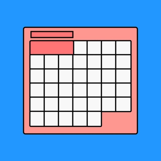 red calendar on a blue background