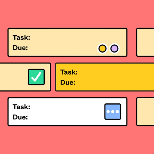 task name and due date boxes on a product development diagram