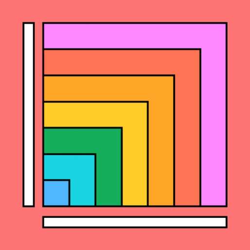large square with colored layers