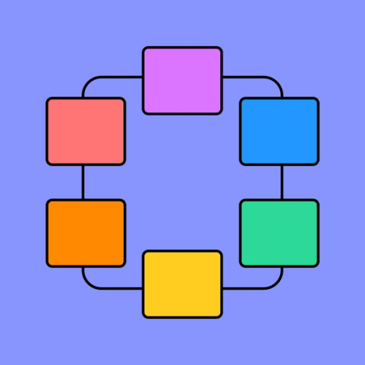 six squares in a circle pattern