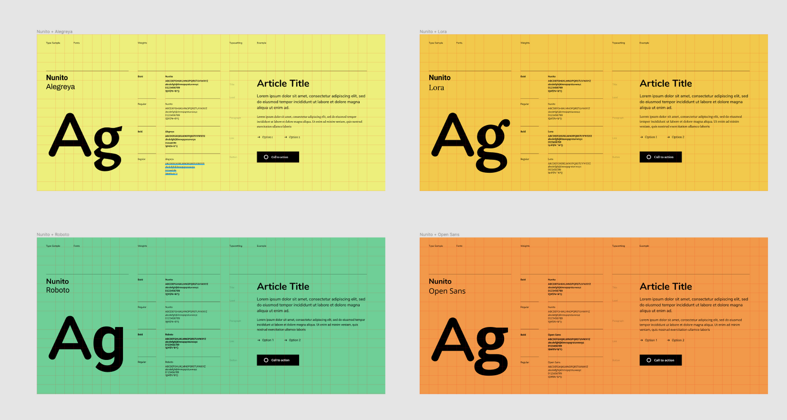 Nunito Google Font Pairings